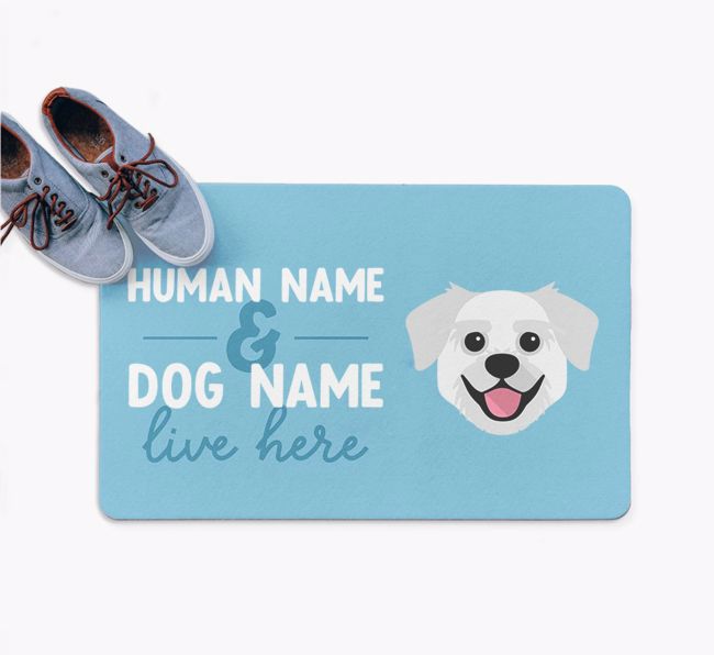 Human & Dog Live Here: Personalized {breedFullName} Doormat